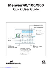 Cooper Security Menvier300 Quick User Manual