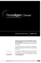 Paradigm OM-131 Owner's Manual