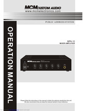 MCM Custom Audio MPA-10 Operation Manual