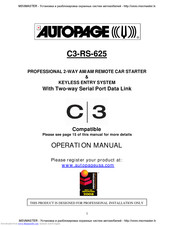 Autopage C3-RS-625 Operation Manual