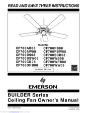 Emerson BUILDER CF700AB08 Owner's Manual