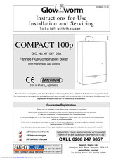 Glow-worm COMPACT 100p Instructions For Installation And Operation Manual