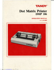 Tandy DMP 106 Operation Manual