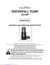 Pacific Hydrostar 90107 Assembly And Operating Instructions Manual