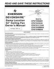 Emerson DEVONSHIRE CF670WB00 Owner's Manual
