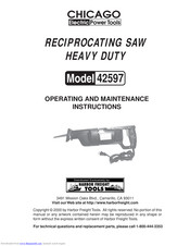 Chicago Electric 42597 Operating And Maintenance Instructions Manual