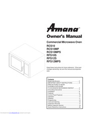 Amana RCS10MPS Owner's Manual