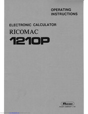 Ricoh Ricomac 1210P Operating Instructions And Owner's Manual