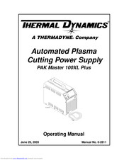 Thermal Dynamics PAK Master 100XL Plus Operating Manual