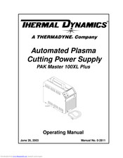 Thermal Dynamics CE Pak Master 100XL Plus Operating Manual