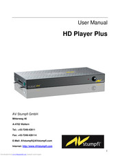 AV Stumpfl HD Player Plus User Manual