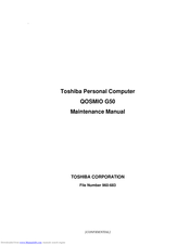 Toshiba QOSMIO G50 Maintenance Manual