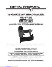 Central Pneumatic 96364 Assembly And Operation Instructions Manual
