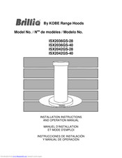 Brillia ISX2042GS-40 Installation Instructions And Operation Manual