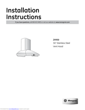 Monogram ZV950 Installation Instructions Manual