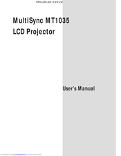 NEC MT1035 - MultiSync XGA LCD Projector User Manual