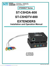 NTI ST-C5HDA-600 Installation And Operation Manual