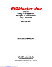 West Mountain Radio RIGblaster duo Owner's Manual