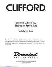 Clifford Responder LE 3.3X Installation Manual