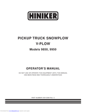 Hiniker 9950 Operator's Manual