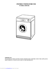Crosslee PLC TUMBLE DRYER Instructions For Use Manual