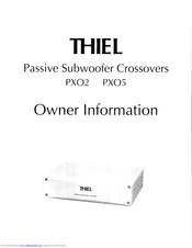 Thiel PX02 Owner's Information
