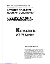 Klimaire KSIN Series User Manual