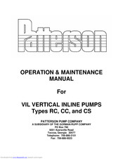 Patterson CC Operation And Maintenance Manual