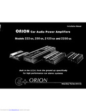 Orion 250sx2125sx Installation Manual
