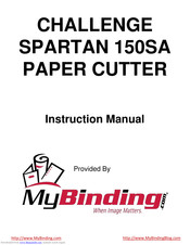 MyBinding CHALLENGE SPARTAN 150SA Instruction Manual