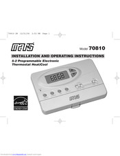 Mars 70810 Installation And Operating Instructions Manual