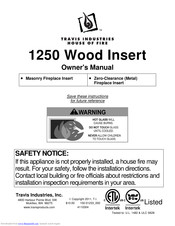 Travis Industries 1250 Wood Insert Owner's Manual