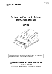 Shimadzu EP-80 Instruction Manual