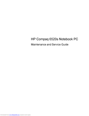 HP Compaq 6520s Maintenance And Service Manual