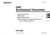Sony WRT-808A Operating Instructions Manual
