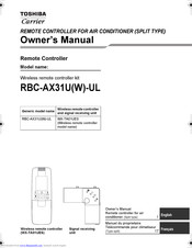 Toshiba RBC-AX31U(W)-UL Owner's Manual