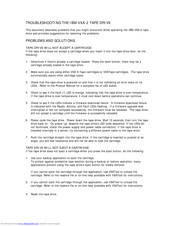 IBM VXA-2 - Tape Drive - VXAtape Troubleshooting Manual