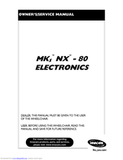 Invacare MK5 NX-80 ELECTRONICS Owner's Service Manual