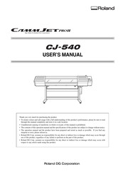 Roland CammJet PRO II CJ-540 User Manual