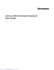 Lenovo USB Smartcard Keyboard User Manual