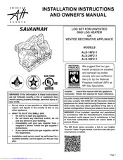 American Hearth SAVANNAH ALS-24F2-1 Installation Instructions And Owner's Manual