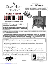 Kozy Heat 55801 Installation And Operation Manual