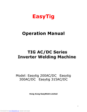 EasyTig Easytig 315AC/DC Operation Manual
