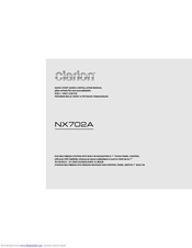 Clarion NX702A Quick Start Manual & Installation Manual