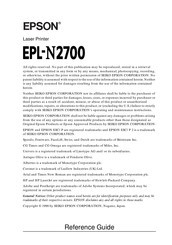 Epson EPL N2700 Reference Manual