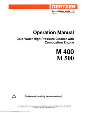 Oertzen M 500 Operation Manual