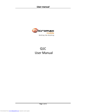 Micromax Q1C User Manual