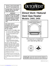 DutchWest 2465 Installation And Operating Manual