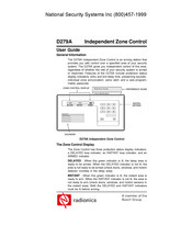 Radionics D279A User Manual