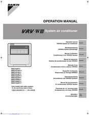 Daikin VRV-WIII RWEYQ20PY1 Operation Manual